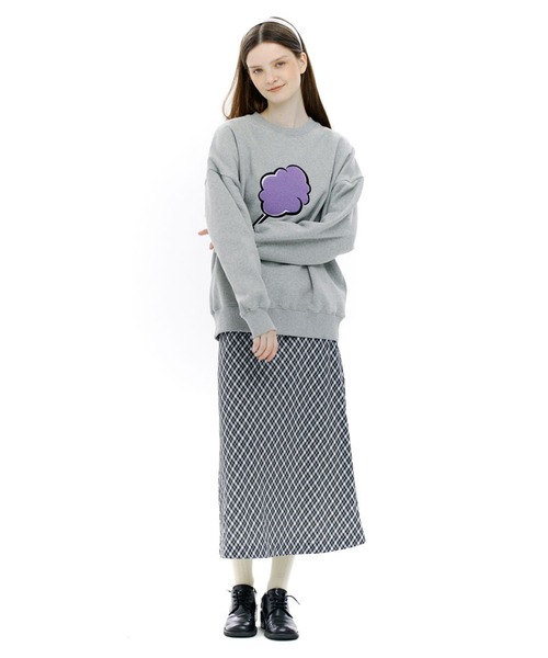 CLOTTY（クロッティ）の「A'GEM/9 × .kom『CLOTTY/クロッティ』BIG CC SWEAT-SHIRT/ビッグ綿あめデザイン スウェットシャツトレーナー（スウェット・レディース・ブラック/パープル/グレー/ピンク/アイボリー/ライトグリーン・FREE）」の18枚目の写真