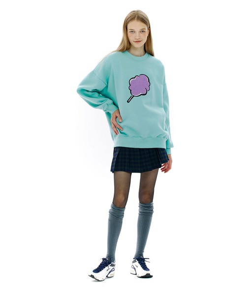CLOTTY（クロッティ）の「A'GEM/9 × .kom『CLOTTY/クロッティ』BIG CC SWEAT-SHIRT/ビッグ綿あめデザイン スウェットシャツトレーナー（スウェット・レディース・ブラック/パープル/グレー/ピンク/アイボリー/ライトグリーン・FREE）」の19枚目の写真