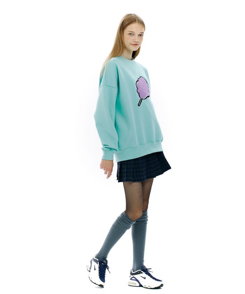 CLOTTY（クロッティ）の「A'GEM/9 × .kom『CLOTTY/クロッティ』BIG CC SWEAT-SHIRT/ビッグ綿あめデザイン スウェットシャツトレーナー（スウェット・レディース・ブラック/パープル/グレー/ピンク/アイボリー/ライトグリーン・FREE）」の9枚目の写真