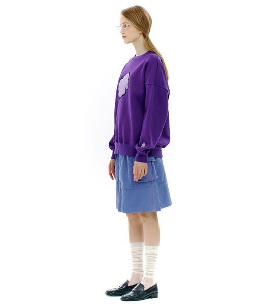 CLOTTY（クロッティ）の「A'GEM/9 × .kom『CLOTTY/クロッティ』BIG CC SWEAT-SHIRT/ビッグ綿あめデザイン スウェットシャツトレーナー（スウェット・レディース・ブラック/パープル/グレー/ピンク/アイボリー/ライトグリーン・FREE）」の14枚目の写真