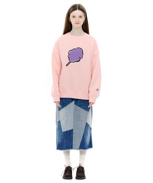 CLOTTY（クロッティ）の「A'GEM/9 × .kom『CLOTTY/クロッティ』BIG CC SWEAT-SHIRT/ビッグ綿あめデザイン スウェットシャツトレーナー（スウェット・レディース・ブラック/パープル/グレー/ピンク/アイボリー/ライトグリーン・FREE）」の20枚目の写真