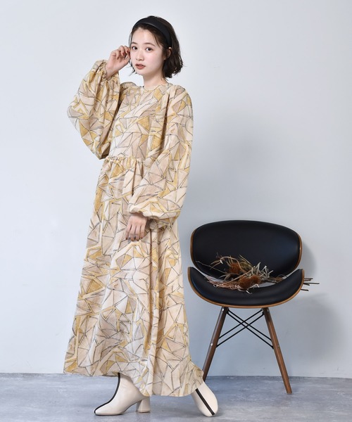 RETRO GIRL（レトロガール）の「ボリュームスリーブワンピース（ワンピース・レディース・ブラック/ブラウン系その他/イエロー系その他/レンガ・FREE）」の15枚目の写真