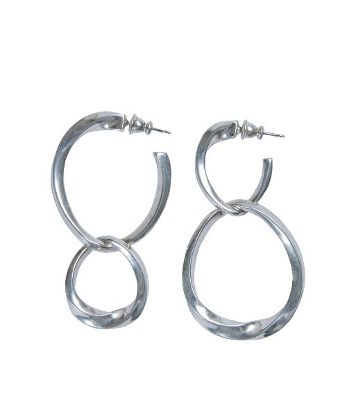 Ameri（アメリ）の「TWIST TWIN RING PIERCE（ピアス（両耳用）・レディース・シルバー/ゴールド・FREE）」の6枚目の写真