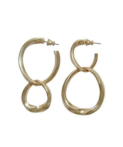 Ameri（アメリ）の「TWIST TWIN RING PIERCE（ピアス（両耳用）・レディース・シルバー/ゴールド・FREE）」の5枚目の写真