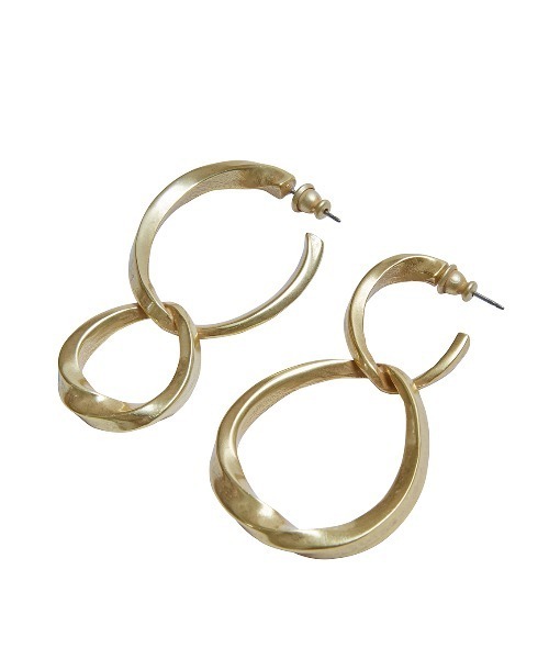 Ameri（アメリ）の「TWIST TWIN RING PIERCE（ピアス（両耳用）・レディース・シルバー/ゴールド・FREE）」の10枚目の写真