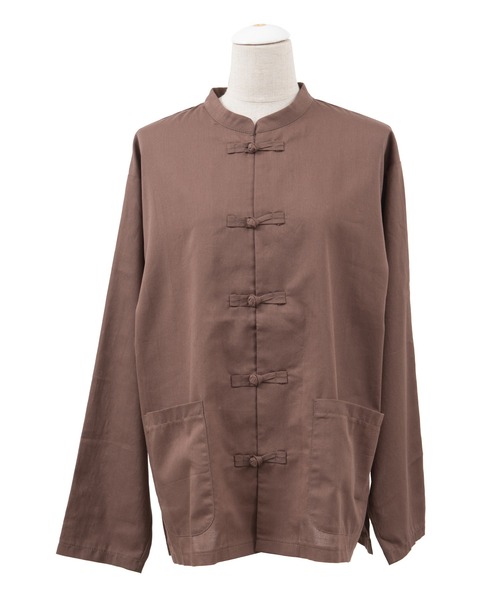 PUNYUS（プニュズ）の「チャイナシャツ（長袖）（シャツ/ブラウス・レディース・ブラウン/グリーン/ブラック/ブルー・1/4/3/2）」の15枚目の写真