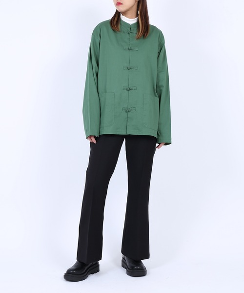 PUNYUS（プニュズ）の「チャイナシャツ（長袖）（シャツ/ブラウス・レディース・ブラウン/グリーン/ブラック/ブルー・1/4/3/2）」の11枚目の写真