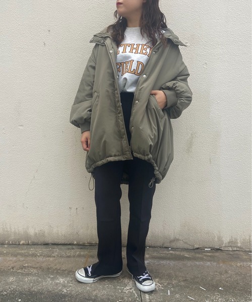 prose verse（プロズヴェール）の「ミドル丈中綿モンスターパーカー（ダウンジャケット/コート・レディース・アイボリー/ブラック/カーキ・MEDIUM/LARGE）」の4枚目の写真