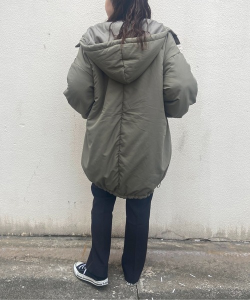 prose verse（プロズヴェール）の「ミドル丈中綿モンスターパーカー（ダウンジャケット/コート・レディース・アイボリー/ブラック/カーキ・MEDIUM/LARGE）」の5枚目の写真