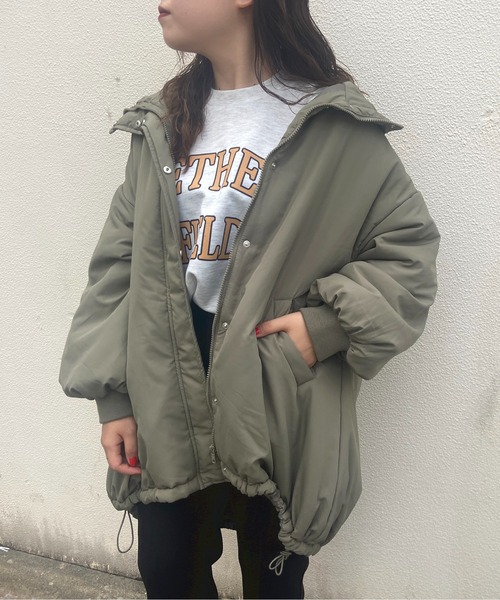 prose verse（プロズヴェール）の「ミドル丈中綿モンスターパーカー（ダウンジャケット/コート・レディース・アイボリー/ブラック/カーキ・MEDIUM/LARGE）」の9枚目の写真