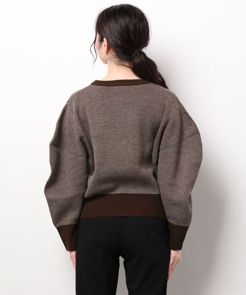 prose verse（プロズヴェール）の「ジャカード編み袖ボリュームニット（ニット/セーター・レディース・ブラック/ブラウン・FREE）」の3枚目の写真