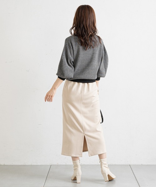 prose verse（プロズヴェール）の「ジャカード編み袖ボリュームニット（ニット/セーター・レディース・ブラック/ブラウン・FREE）」の9枚目の写真