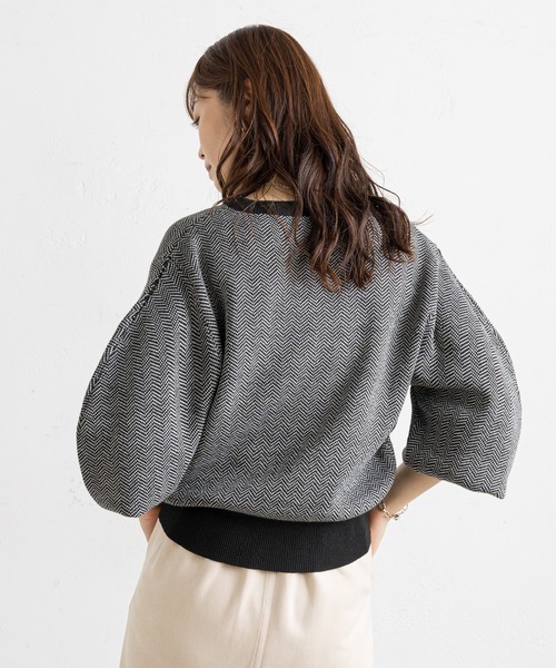 prose verse（プロズヴェール）の「ジャカード編み袖ボリュームニット（ニット/セーター・レディース・ブラック/ブラウン・FREE）」の13枚目の写真