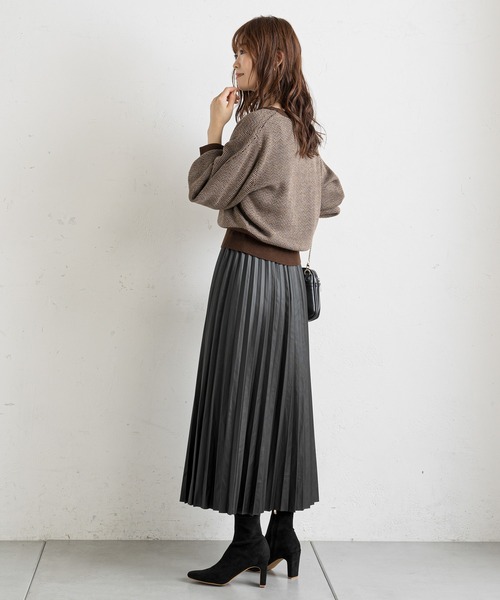 prose verse（プロズヴェール）の「ジャカード編み袖ボリュームニット（ニット/セーター・レディース・ブラック/ブラウン・FREE）」の18枚目の写真