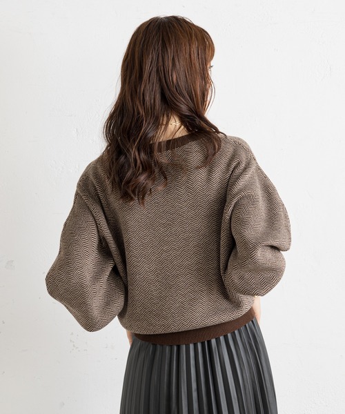 prose verse（プロズヴェール）の「ジャカード編み袖ボリュームニット（ニット/セーター・レディース・ブラック/ブラウン・FREE）」の22枚目の写真