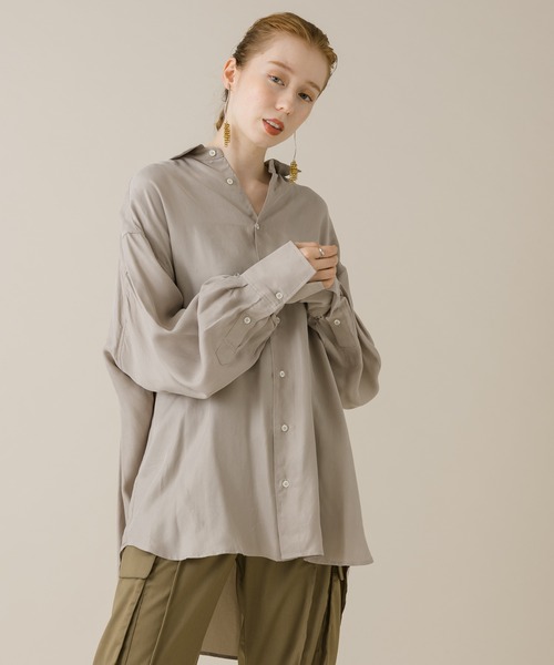 CLOCHE（クロシェ）の「cloche カラーブラウス（シャツ/ブラウス・レディース・チャコールグレー/ベージュ/ピンク・FREE）」の11枚目の写真