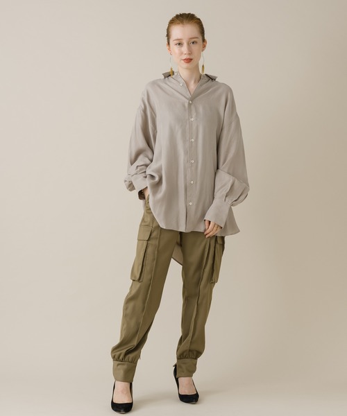 CLOCHE（クロシェ）の「cloche カラーブラウス（シャツ/ブラウス・レディース・チャコールグレー/ベージュ/ピンク・FREE）」の8枚目の写真