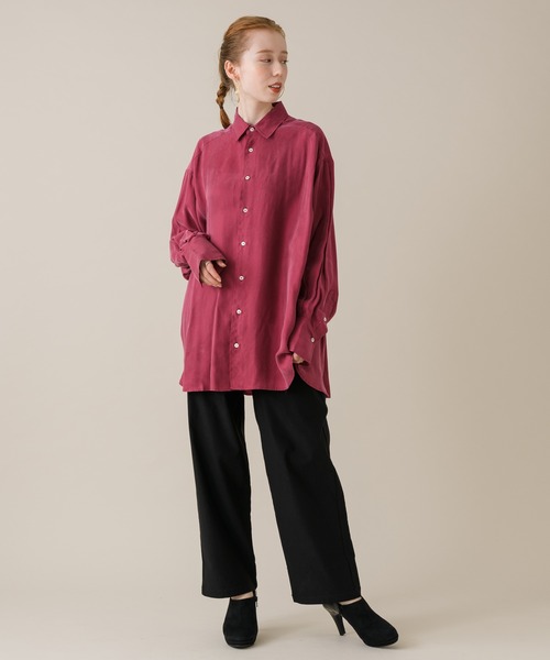 CLOCHE（クロシェ）の「cloche カラーブラウス（シャツ/ブラウス・レディース・チャコールグレー/ベージュ/ピンク・FREE）」の5枚目の写真