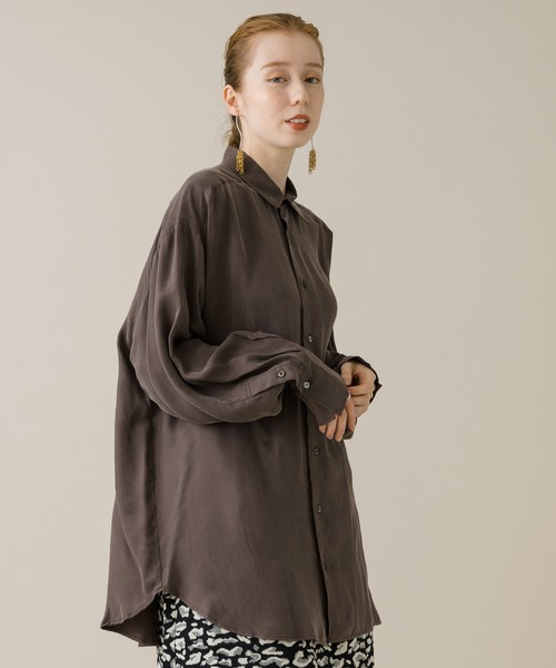 CLOCHE（クロシェ）の「cloche カラーブラウス（シャツ/ブラウス・レディース・チャコールグレー/ベージュ/ピンク・FREE）」の16枚目の写真