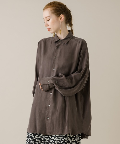 CLOCHE（クロシェ）の「cloche カラーブラウス（シャツ/ブラウス・レディース・チャコールグレー/ベージュ/ピンク・FREE）」の4枚目の写真