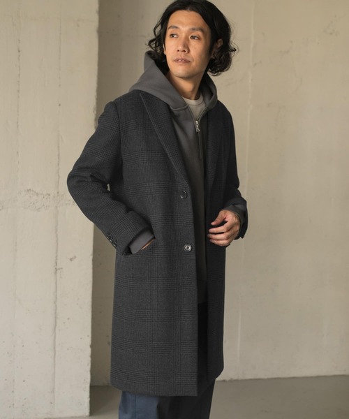 URBAN RESEARCH DOORS（アーバンリサーチドアーズ）の「チェスターコート∴（チェスターコート・メンズ・ダークブラウン/グリーン系その他/チェック・38/40）」の9枚目の写真
