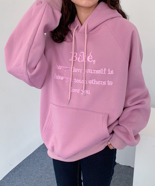 Diosfront（ディオスフロント）の「フロント刺繍ルーズ裏起毛オーバー