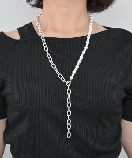 MUTURA(ムツラ)の「パールチェーン 2wayネックレス Y字(ネックレス・レディース・シルバー・ONE SIZE)」の5枚目の写真