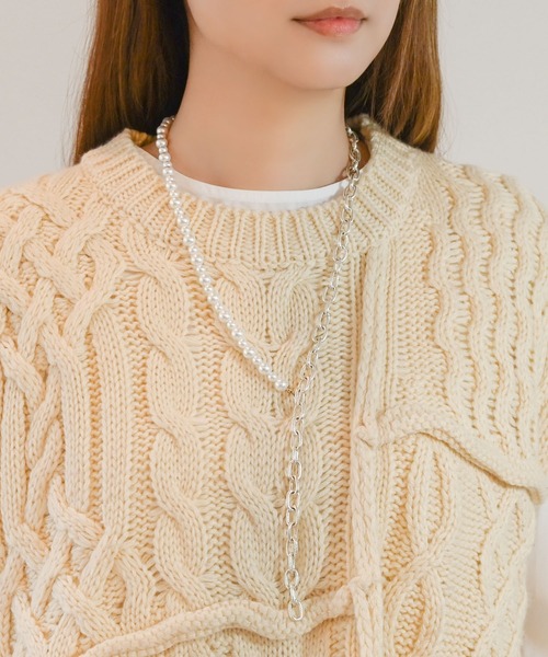 MUTURA(ムツラ)の「パールチェーン 2wayネックレス Y字(ネックレス・レディース・シルバー・ONE SIZE)」の8枚目の写真