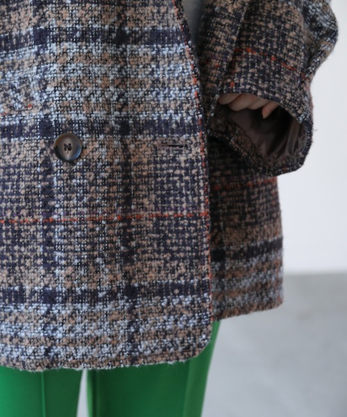 frames RAY CASSIN（フレームスレイカズン）の「【WEB限定】チェックオーバーサイズジャケット（その他アウター・レディース・ベージュ/ネイビー・FREE）」の6枚目の写真