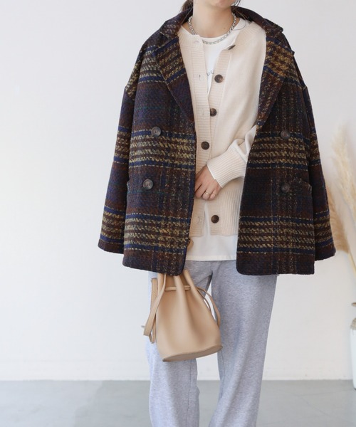 frames RAY CASSIN（フレームスレイカズン）の「【WEB限定】チェックオーバーサイズジャケット（その他アウター・レディース・ベージュ/ネイビー・FREE）」の13枚目の写真