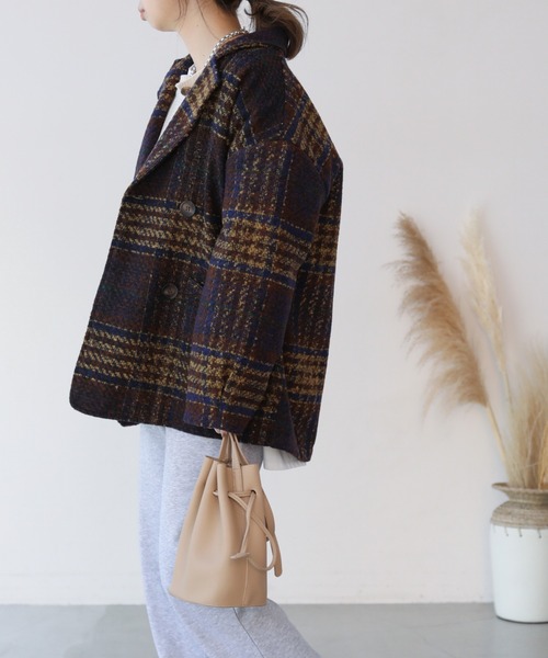 frames RAY CASSIN（フレームスレイカズン）の「【WEB限定】チェックオーバーサイズジャケット（その他アウター・レディース・ベージュ/ネイビー・FREE）」の11枚目の写真