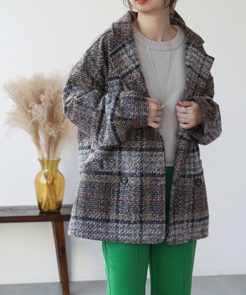 frames RAY CASSIN（フレームスレイカズン）の「【WEB限定】チェックオーバーサイズジャケット（その他アウター・レディース・ベージュ/ネイビー・FREE）」の20枚目の写真