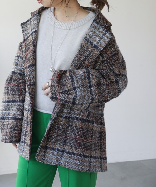 frames RAY CASSIN（フレームスレイカズン）の「【WEB限定】チェックオーバーサイズジャケット（その他アウター・レディース・ベージュ/ネイビー・FREE）」の8枚目の写真