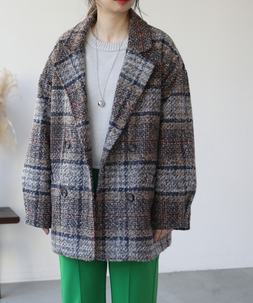 frames RAY CASSIN（フレームスレイカズン）の「【WEB限定】チェックオーバーサイズジャケット（その他アウター・レディース・ベージュ/ネイビー・FREE）」の21枚目の写真