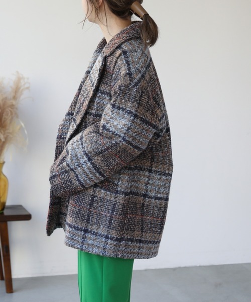 frames RAY CASSIN（フレームスレイカズン）の「【WEB限定】チェックオーバーサイズジャケット（その他アウター・レディース・ベージュ/ネイビー・FREE）」の9枚目の写真