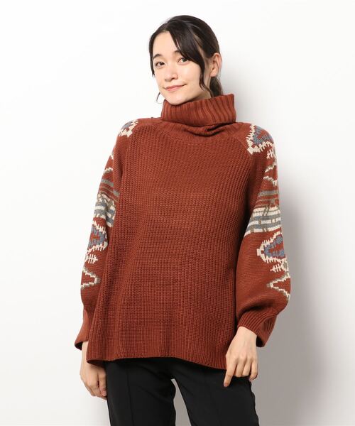 チャイハネ(チャイハネ)の「【チャイハネ】ネイティブ柄ニットタートルネックトップス(ニット/セーター・レディース・ベージュ/ネイビー/ブラウン/ブラック/ターコイズブルー・FREE)」の21枚目の写真