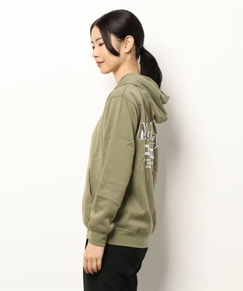 GGD（ジージーディー）の「バックプリント裏起毛90sレトロロゴパーカー（パーカー・レディース・グリーン/ブラック/ピンク/グレー・M/LL/L）」の9枚目の写真