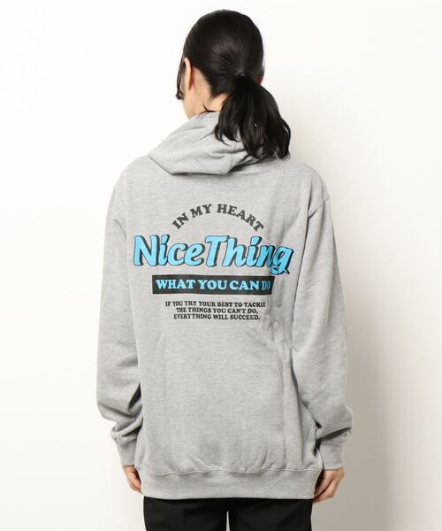 GGD（ジージーディー）の「バックプリント裏起毛90sレトロロゴパーカー（パーカー・レディース・グリーン/ブラック/ピンク/グレー・M/LL/L）」の6枚目の写真