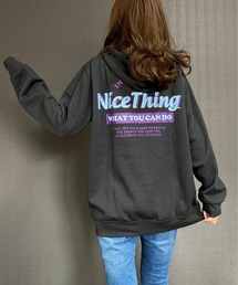 バックプリント裏起毛90sレトロロゴパーカー