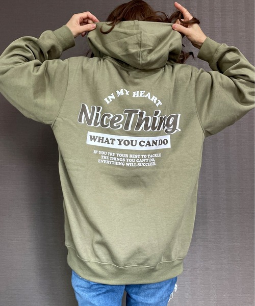 GGD（ジージーディー）の「バックプリント裏起毛90sレトロロゴパーカー（パーカー・レディース・グリーン/ブラック/ピンク/グレー・M/LL/L）」の12枚目の写真