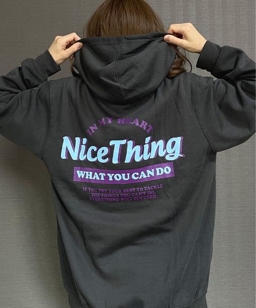 GGD（ジージーディー）の「バックプリント裏起毛90sレトロロゴパーカー（パーカー・レディース・グリーン/ブラック/ピンク/グレー・M/LL/L）」の16枚目の写真