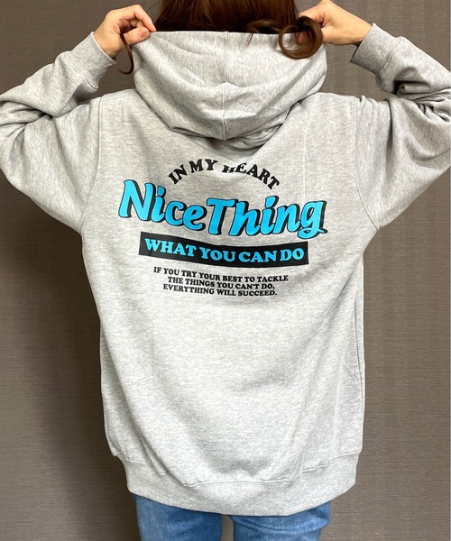 GGD（ジージーディー）の「バックプリント裏起毛90sレトロロゴパーカー（パーカー・レディース・グリーン/ブラック/ピンク/グレー・M/LL/L）」の14枚目の写真