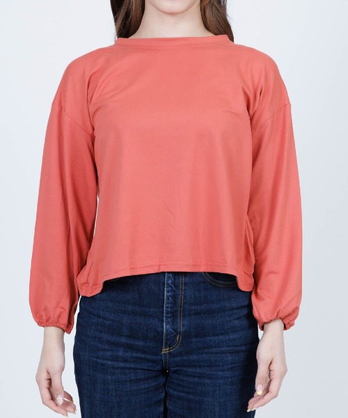 Anuenue（アヌエヌエ）の「袖口ゴムランタンスリーブトップス（Tシャツ/カットソー・レディース・ホワイト/ブラック/パープル/ピンク/イエロー/ブルー・2L/3L/M/L）」の12枚目の写真