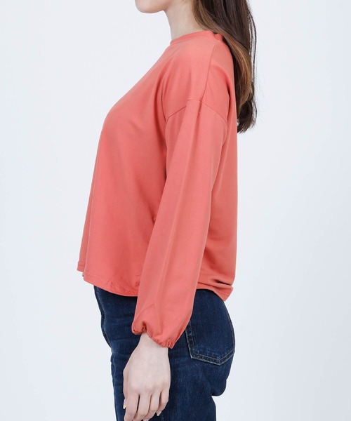 Anuenue（アヌエヌエ）の「袖口ゴムランタンスリーブトップス（Tシャツ/カットソー・レディース・ホワイト/ブラック/パープル/ピンク/イエロー/ブルー・2L/3L/M/L）」の13枚目の写真