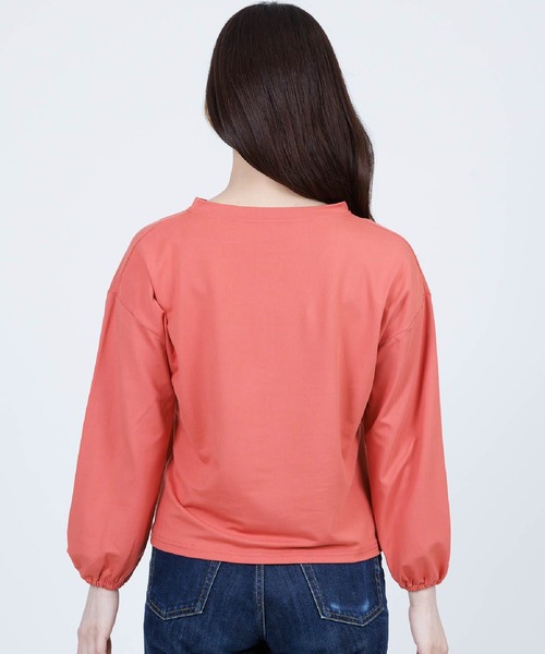 Anuenue（アヌエヌエ）の「袖口ゴムランタンスリーブトップス（Tシャツ/カットソー・レディース・ホワイト/ブラック/パープル/ピンク/イエロー/ブルー・2L/3L/M/L）」の14枚目の写真