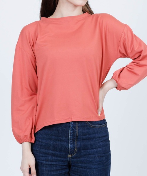 Anuenue（アヌエヌエ）の「袖口ゴムランタンスリーブトップス（Tシャツ/カットソー・レディース・ホワイト/ブラック/パープル/ピンク/イエロー/ブルー・2L/3L/M/L）」の15枚目の写真