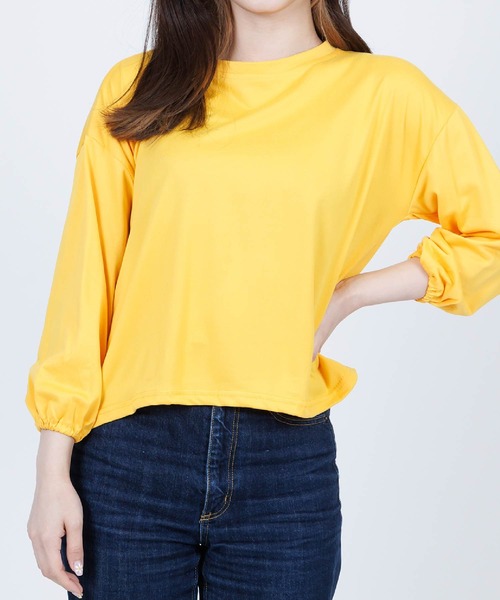 Anuenue（アヌエヌエ）の「袖口ゴムランタンスリーブトップス（Tシャツ/カットソー・レディース・ホワイト/ブラック/パープル/ピンク/イエロー/ブルー・2L/3L/M/L）」の17枚目の写真