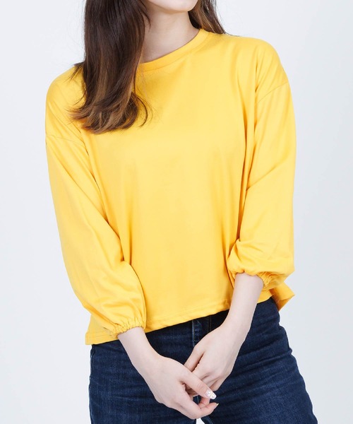 Anuenue（アヌエヌエ）の「袖口ゴムランタンスリーブトップス（Tシャツ/カットソー・レディース・ホワイト/ブラック/パープル/ピンク/イエロー/ブルー・2L/3L/M/L）」の18枚目の写真