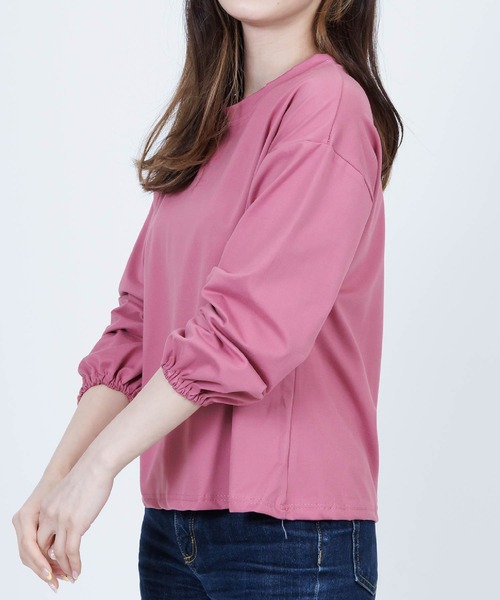 Anuenue（アヌエヌエ）の「袖口ゴムランタンスリーブトップス（Tシャツ/カットソー・レディース・ホワイト/ブラック/パープル/ピンク/イエロー/ブルー・2L/3L/M/L）」の22枚目の写真