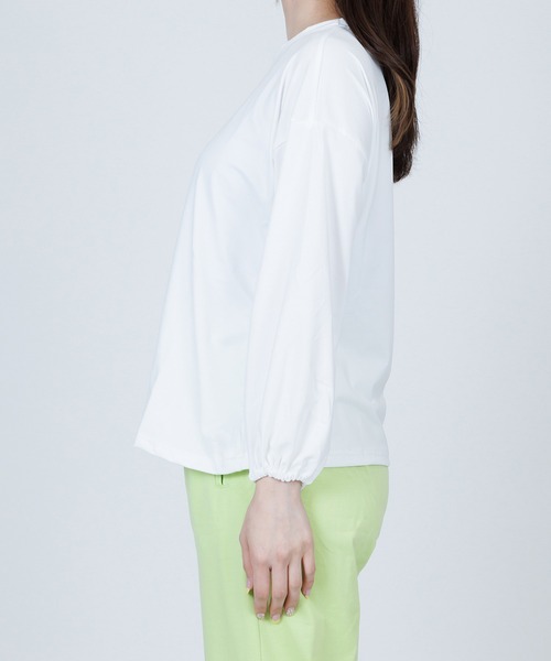 Anuenue（アヌエヌエ）の「袖口ゴムランタンスリーブトップス（Tシャツ/カットソー・レディース・ホワイト/ブラック/パープル/ピンク/イエロー/ブルー・2L/3L/M/L）」の10枚目の写真